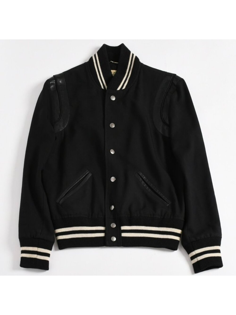 Saint Laurent Paris Teddy Jacket Wool Black White